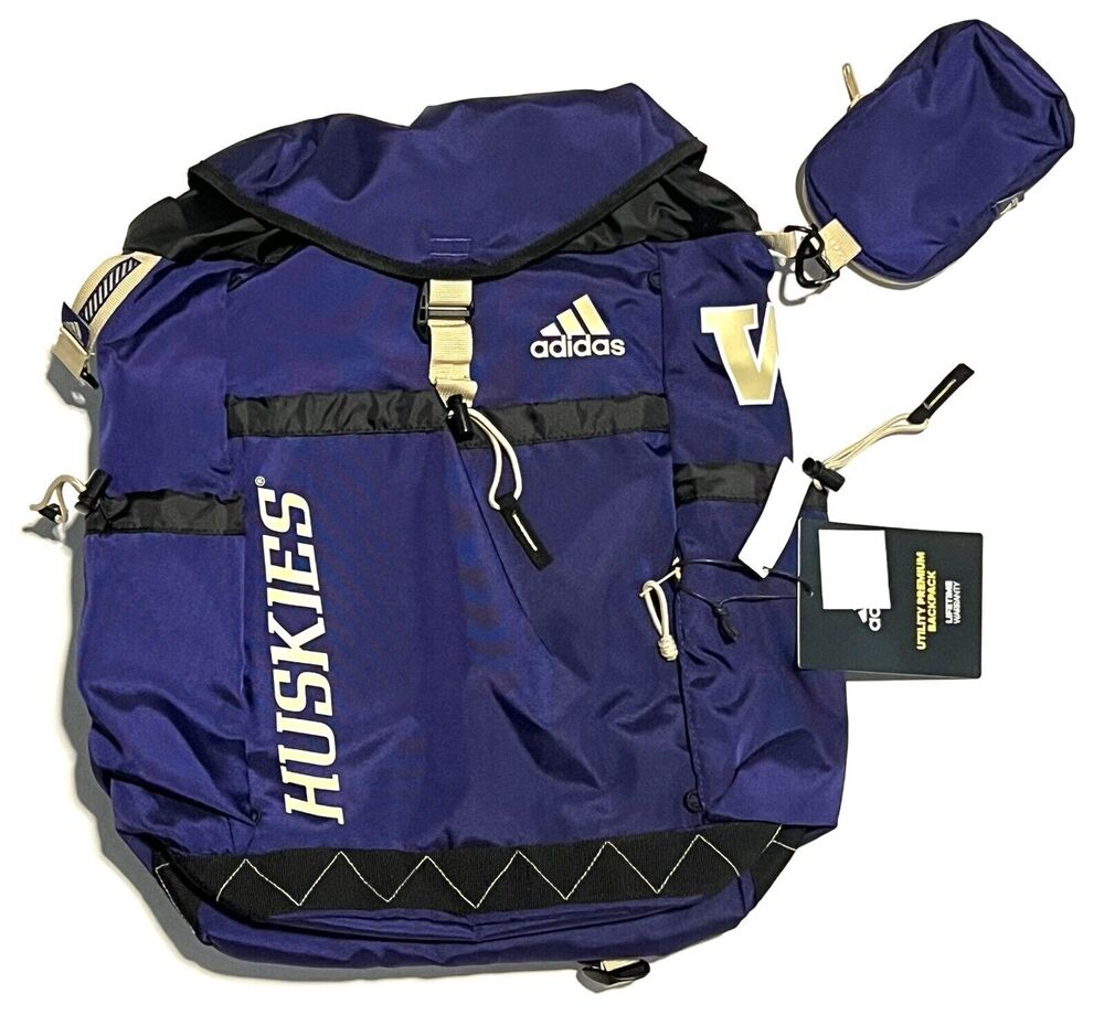 Washington Huskies Backpack ADIDAS Purple Black Collegiate Utility Bag Sports